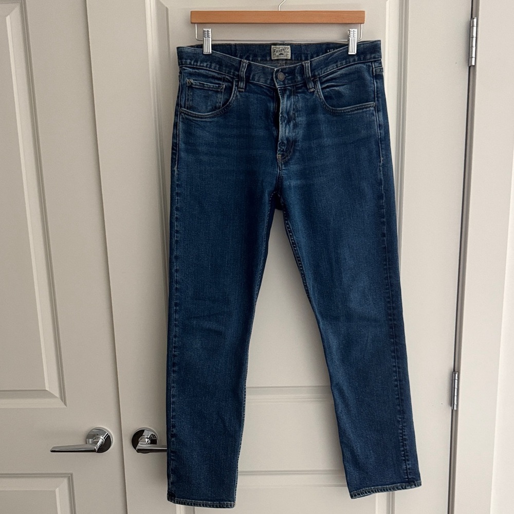 Faherty Indigo Slim Straight Jeans